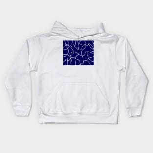 Line Art: White on Deep Blue Kids Hoodie